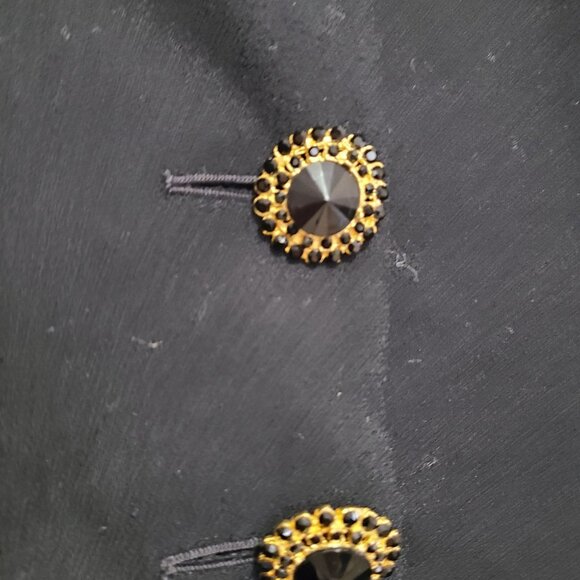 NWT CHRISTIAN DIOR Vintage Skirt & Blazer Suit Set Wool Gold Buttons Size 8 - Picture 4 of 16